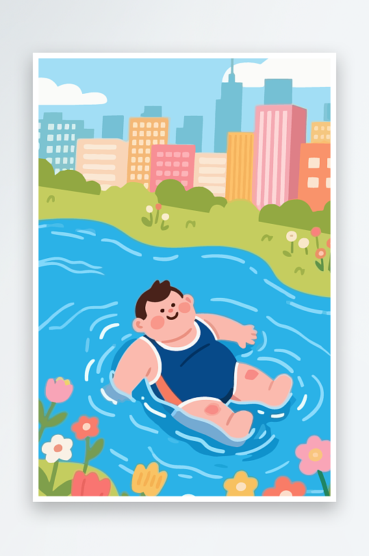 卡通男孩矢量插画图形元素-众图网