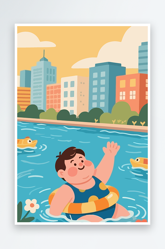 卡通男孩矢量插画图形元素-众图网