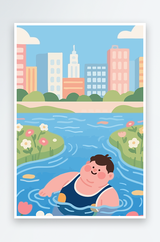 卡通男孩矢量插画图形元素-众图网