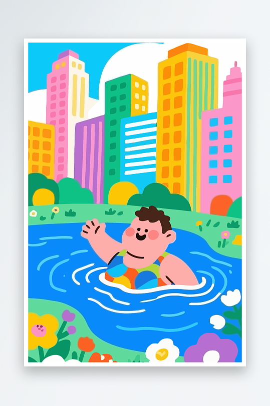 卡通男孩图标矢量插画图形元素-众图网