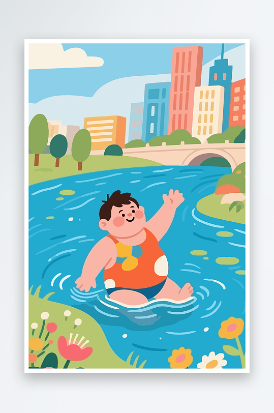 卡通男孩图标矢量插画图形元素-众图网