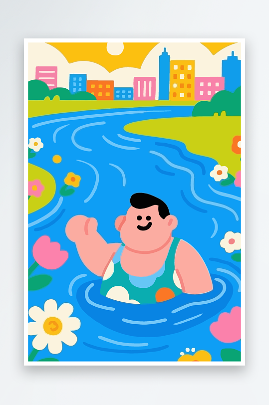 卡通男孩图标矢量插画图形元素-众图网