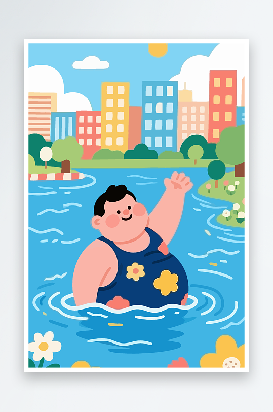 卡通男孩图标矢量插画图形元素-众图网