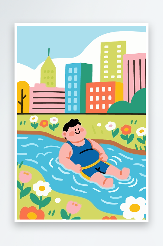 卡通男孩图标矢量插画图形元素-众图网