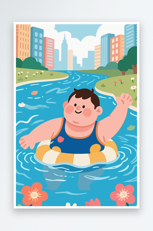 卡通男孩图标矢量插画图形元素-众图网