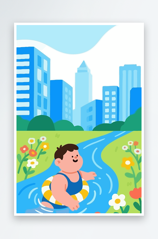 卡通男孩图标矢量插画图形元素-众图网