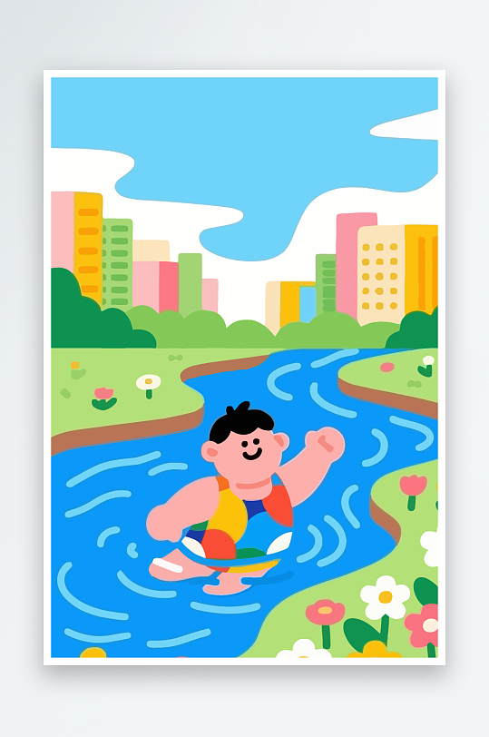 卡通男孩图标矢量插画图形元素-众图网