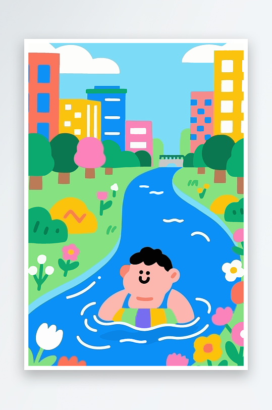 卡通男孩图标矢量插画图形元素-众图网