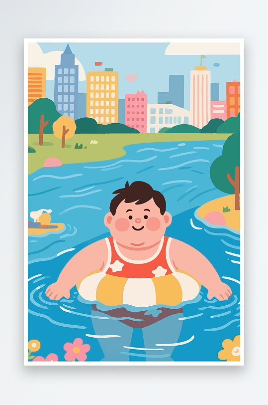 卡通男孩图标矢量插画图形元素-众图网