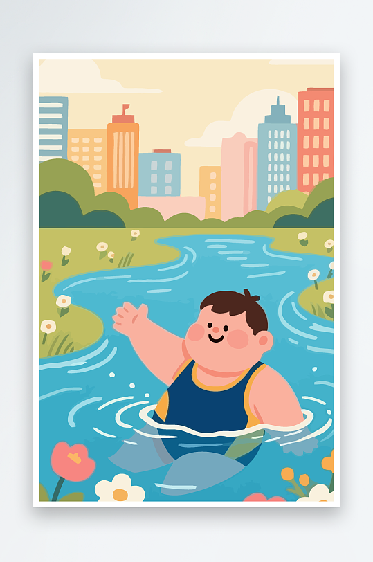 卡通男孩图标矢量插画图形元素-众图网