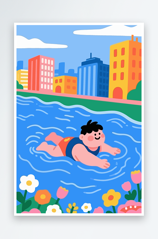 卡通男孩图标矢量插画图形元素-众图网