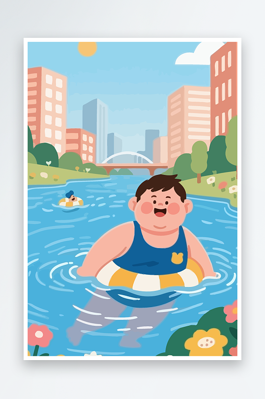 卡通男孩图标矢量插画图形元素-众图网