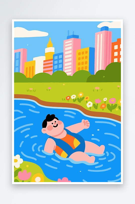 卡通男孩矢量插画图形元素-众图网