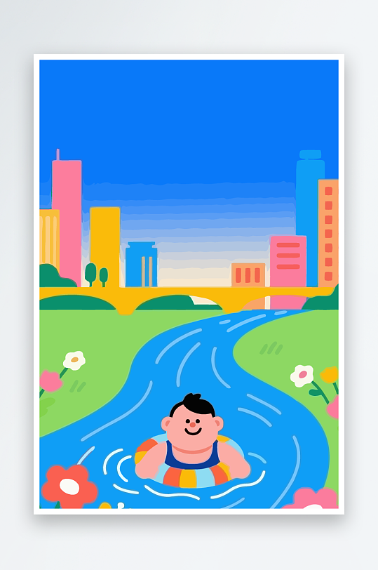 卡通男孩矢量插画图形元素-众图网