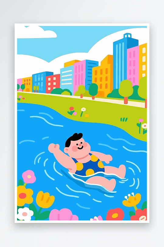 卡通男孩矢量插画图形元素-众图网