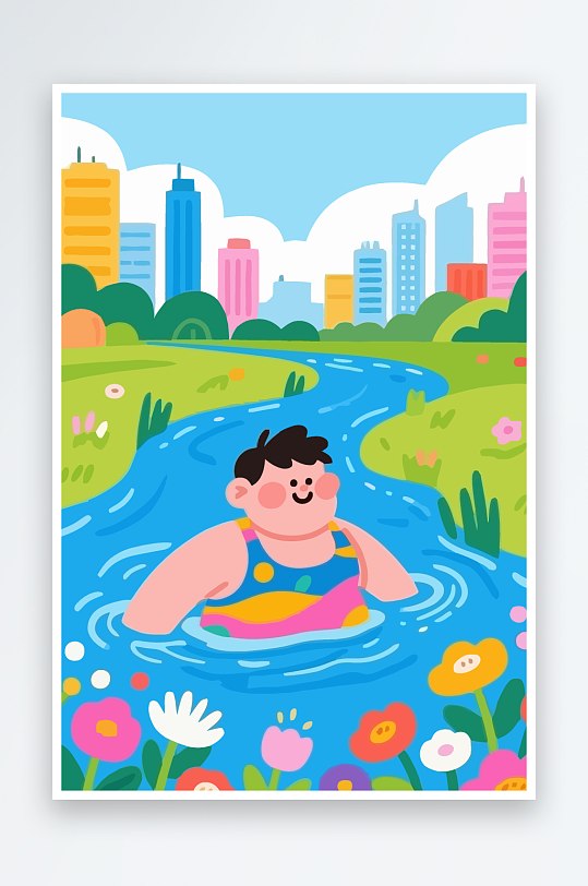 卡通男孩矢量插画图形元素-众图网