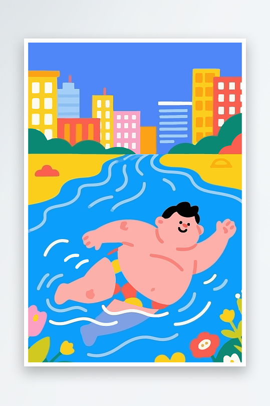 卡通男孩矢量插画图形元素-众图网