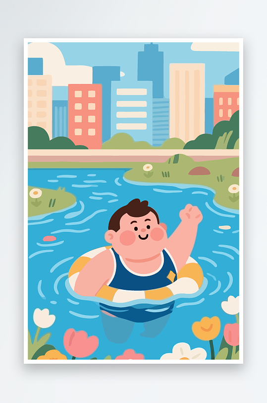 卡通男孩矢量插画图形元素-众图网