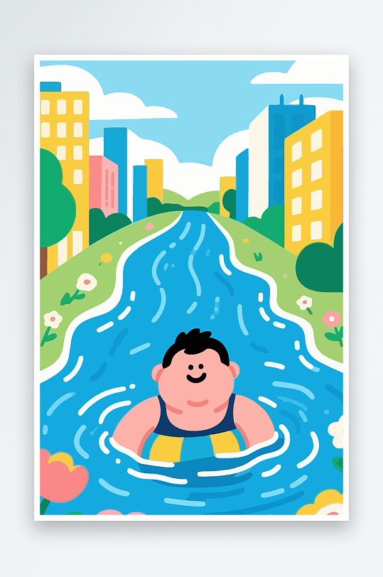 卡通男孩矢量插画图形元素-众图网