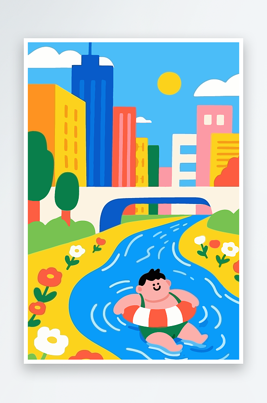 卡通男孩矢量插画图形元素-众图网