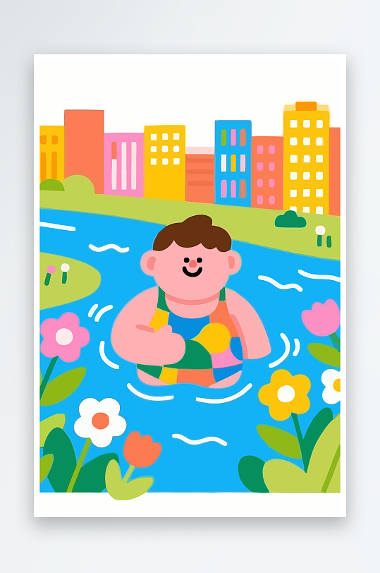 卡通男孩矢量插画图形元素-众图网