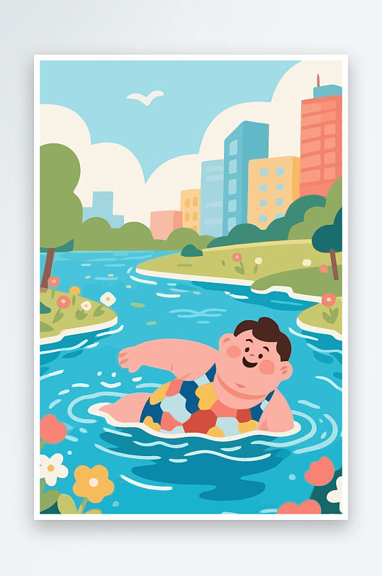 卡通男孩矢量插画图形元素-众图网