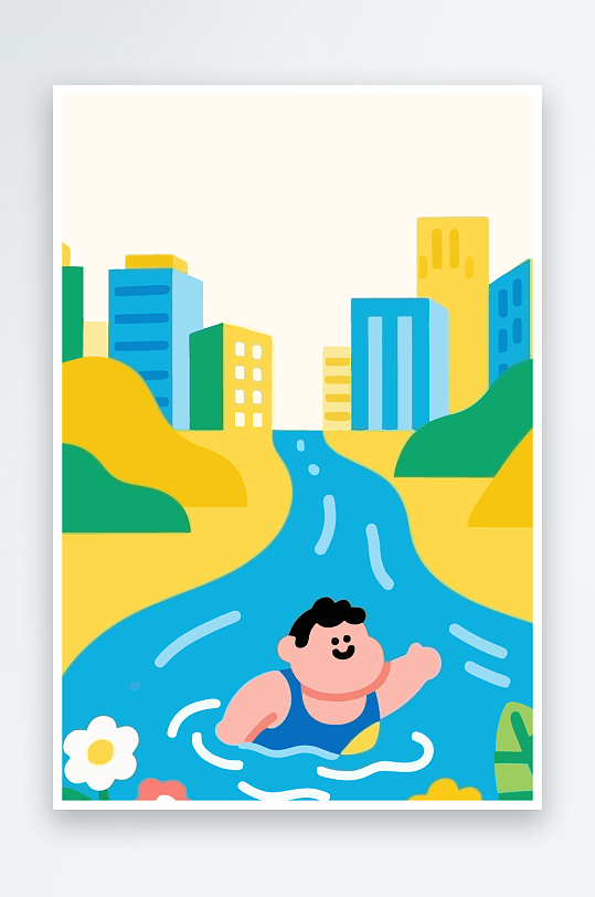 卡通男孩图标矢量插画图形元素-众图网