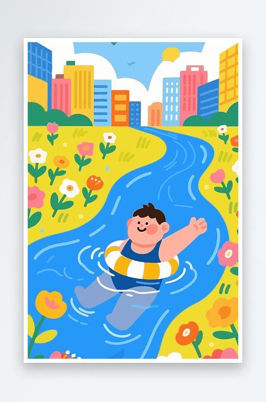 卡通男孩图标矢量插画图形元素-众图网