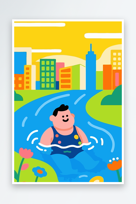 卡通男孩图标矢量插画图形元素-众图网