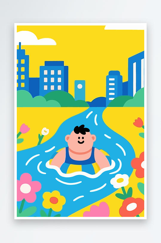 卡通男孩图标矢量插画图形元素-众图网