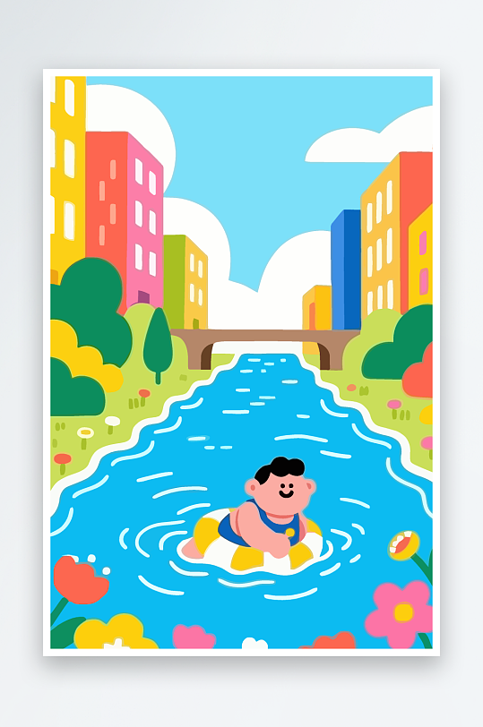 卡通男孩图标矢量插画图形元素-众图网