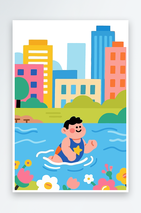 卡通男孩图标矢量插画图形元素-众图网