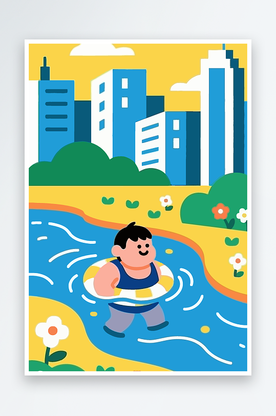 卡通男孩图标矢量插画图形元素-众图网