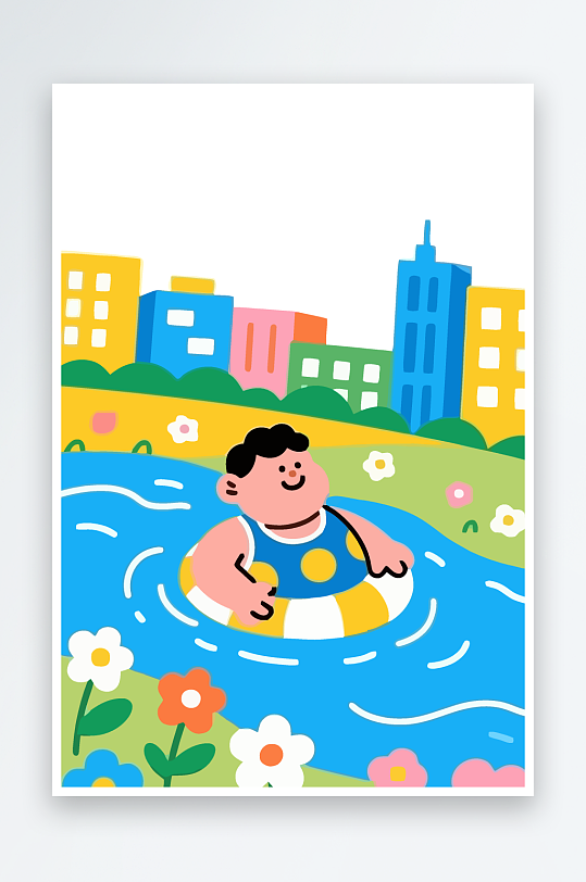 卡通男孩图标矢量插画图形元素-众图网