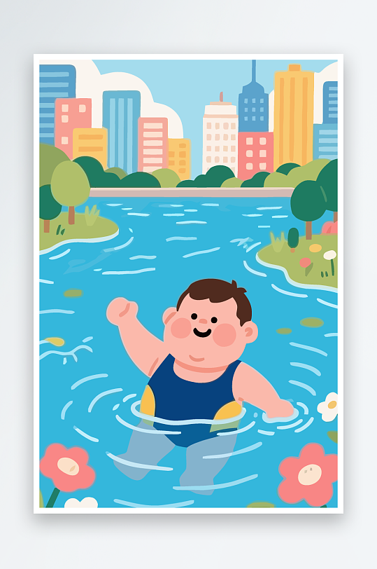 卡通男孩图标矢量插画图形元素-众图网