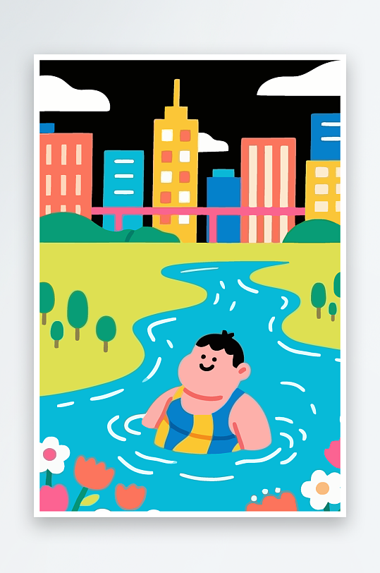 卡通男孩图标矢量插画图形元素-众图网