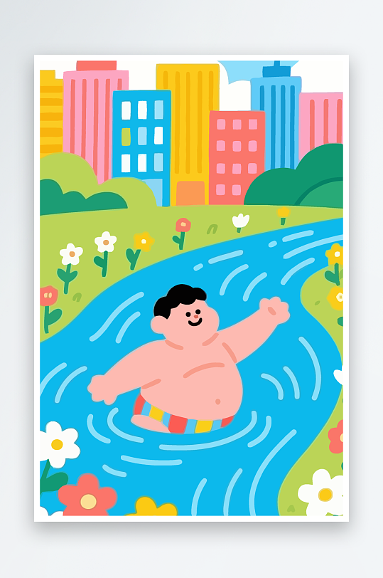 卡通男孩图标矢量插画图形元素-众图网