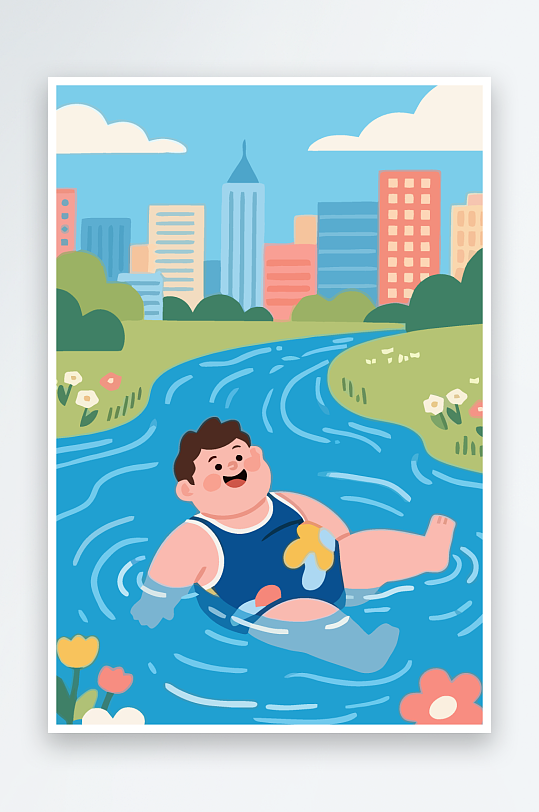 卡通男孩图标矢量插画图形元素-众图网