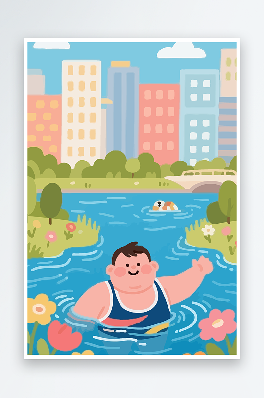 卡通男孩矢量插画图形元素-众图网