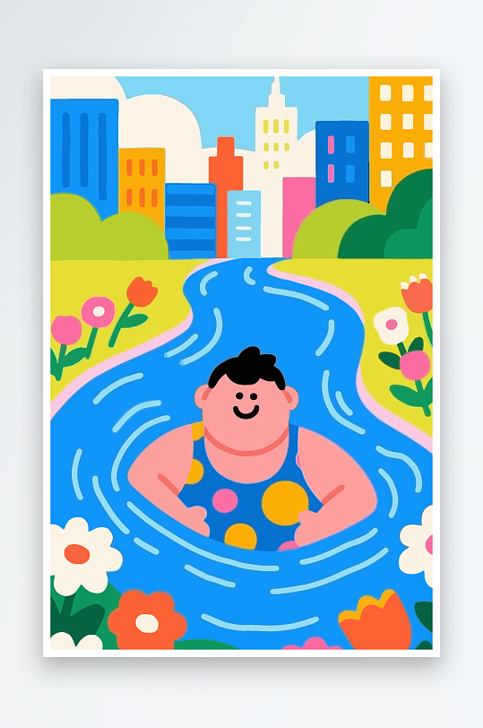 卡通男孩矢量插画图形元素-众图网