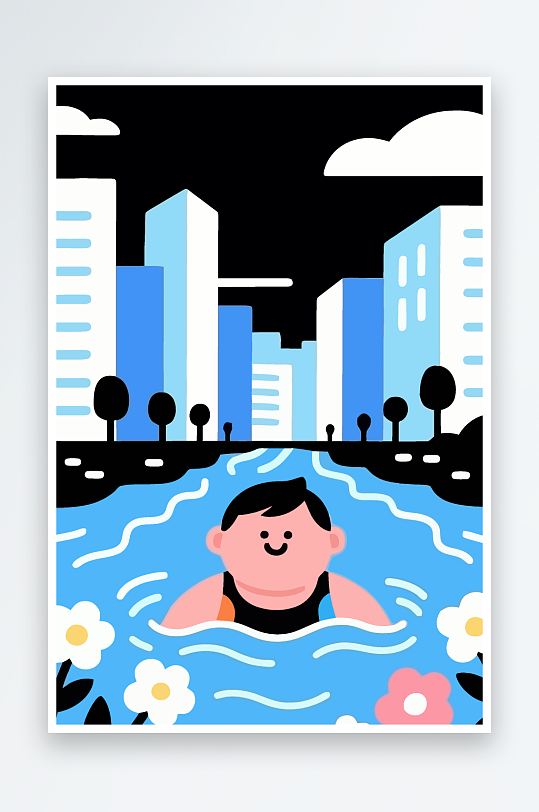 卡通男孩矢量插画图形元素-众图网