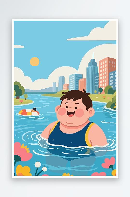 卡通男孩矢量插画图形元素-众图网