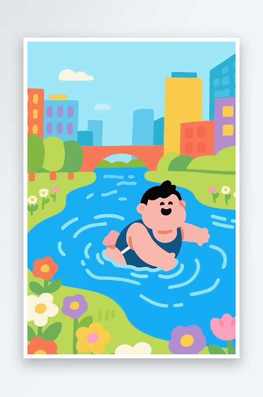 卡通男孩矢量插画图形元素-众图网