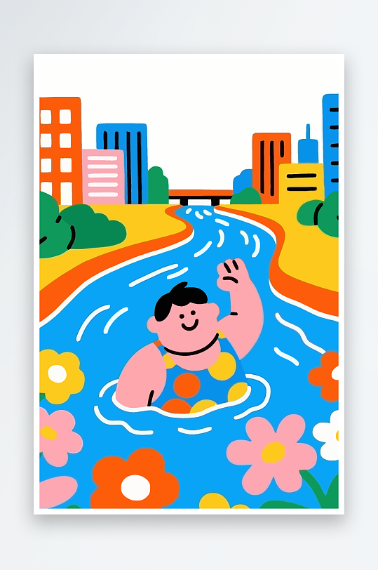 卡通男孩矢量插画图形元素-众图网