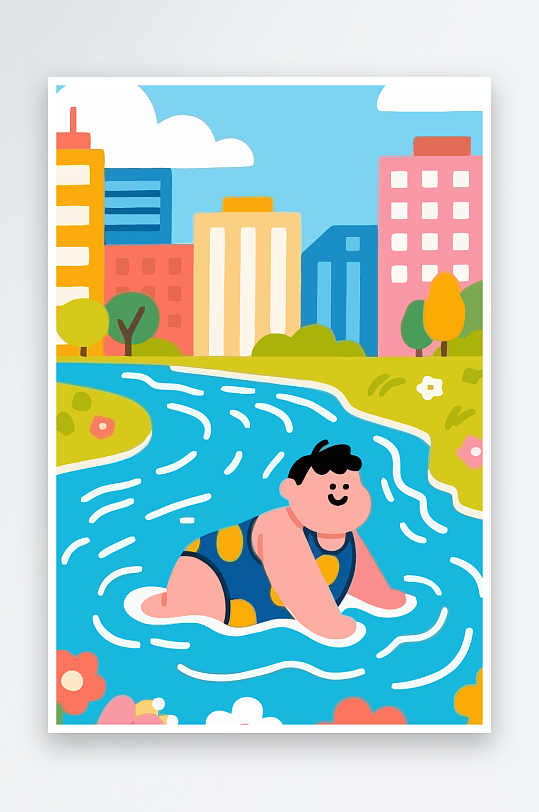 卡通男孩矢量插画图形元素-众图网