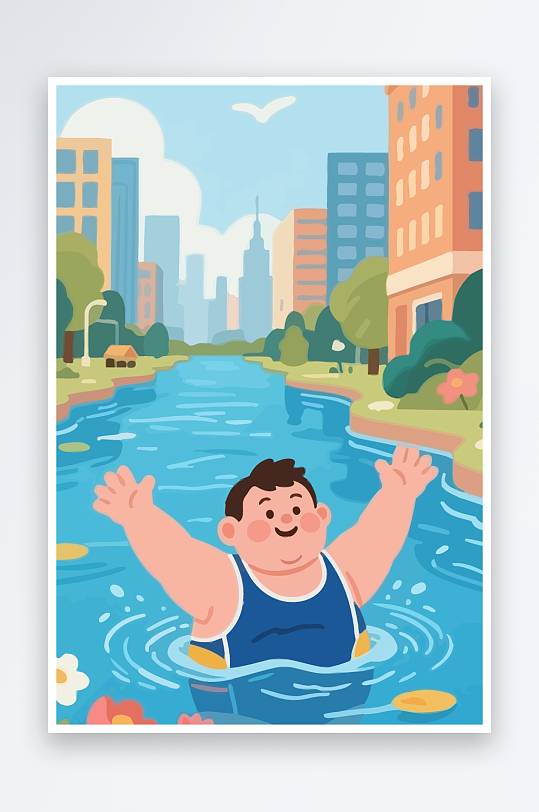 卡通男孩矢量插画图形元素-众图网