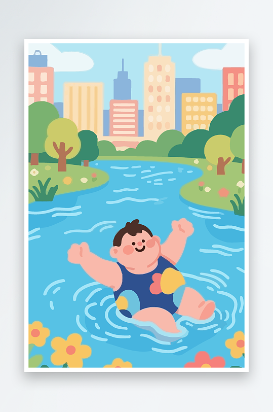 卡通男孩矢量插画图形元素-众图网