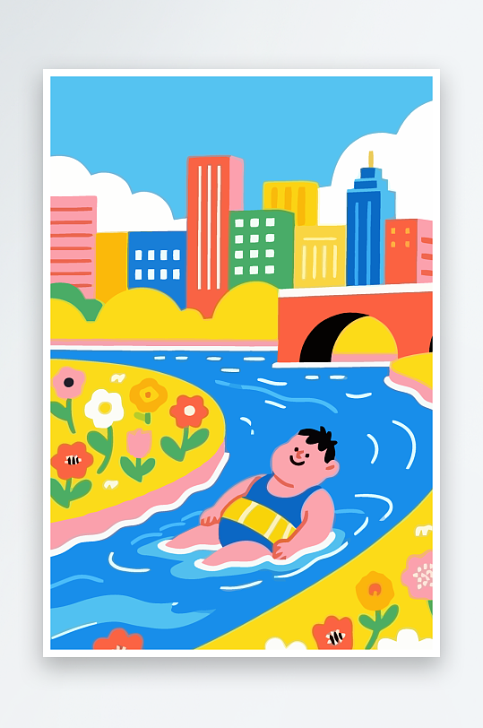 卡通男孩矢量插画图形元素-众图网