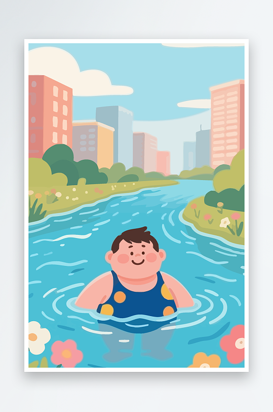 卡通男孩图标矢量插画图形元素-众图网