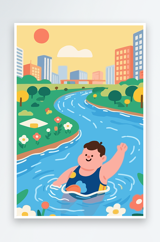 卡通男孩图标矢量插画图形元素-众图网